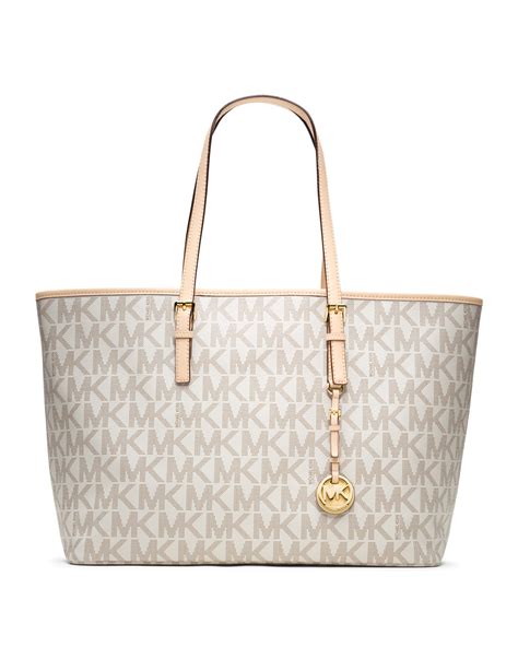 michael kors logo bag white|Michael Kors logo tote bag.